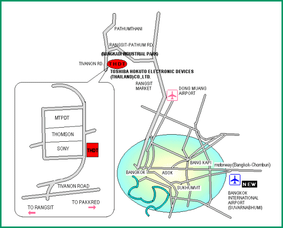 [Image] Map of Toshiba Hokuto Electronic Devices (Thailand) Co., ltd. [THDT]