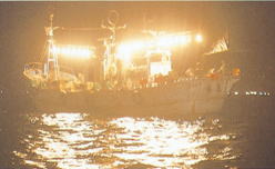 Hokuto brand fish attracting lights are in use